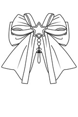 Bow Outline Illustration Drawable Printable