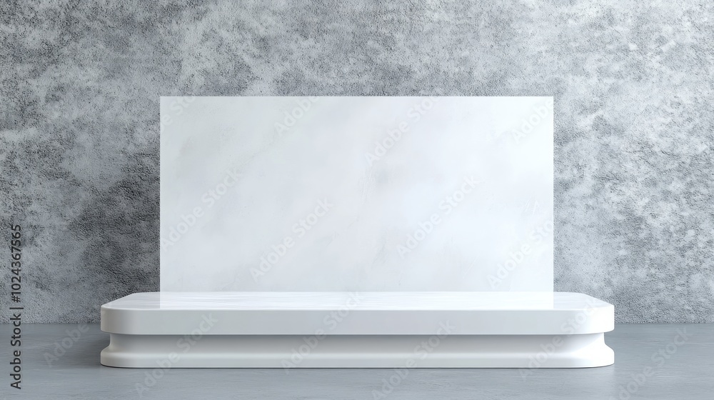 Poster blank white product display stand 3d rendering