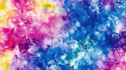 Colorful Tie Dye Batik Organic Watercolor Texture Continuous Tie Dye Design Psychedelic Vibrant Colors Lively Fashion Influence Floral Creamy Artistic Style Imaginative Print
