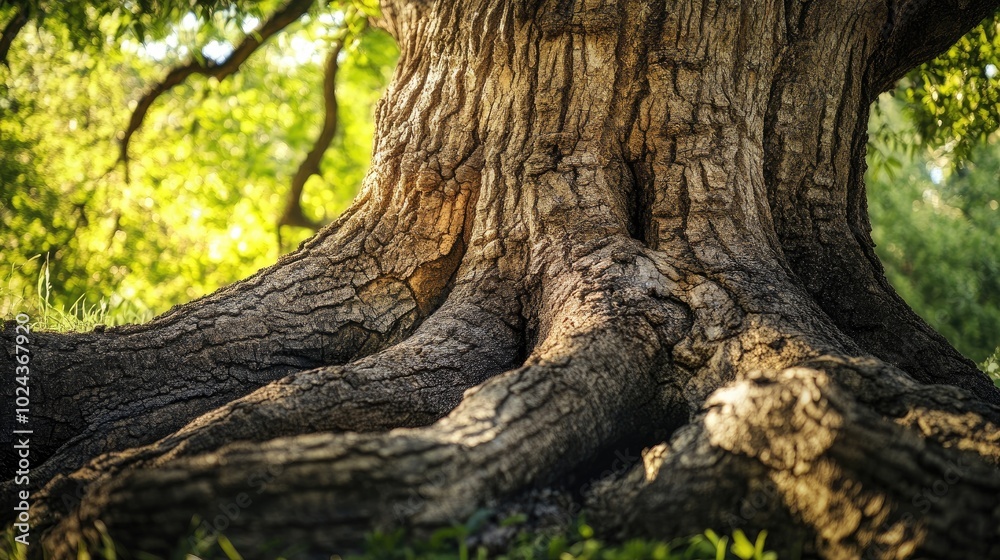 Poster close up of a large tree trunk