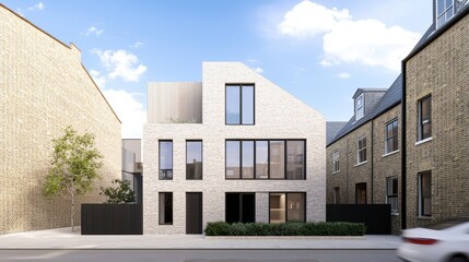 A contemporary home extension with a rooftop garden, providing a green oasis in the middle of the city