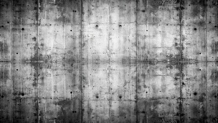 Fototapeta premium Symmetrical grunge concrete wall background in black and white color