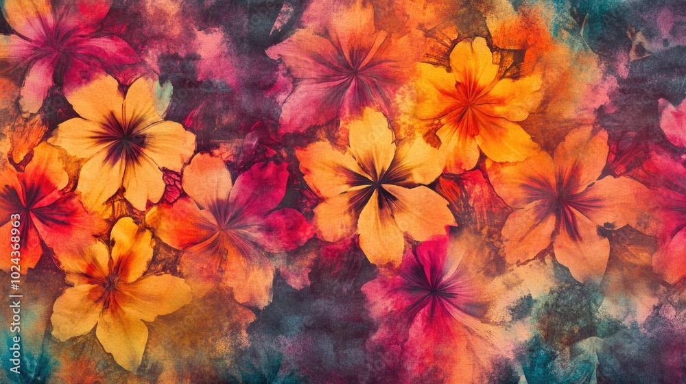 Poster artistic ethnic dyed pattern featuring crumpled paper texture and watercolor tie dye elements showca