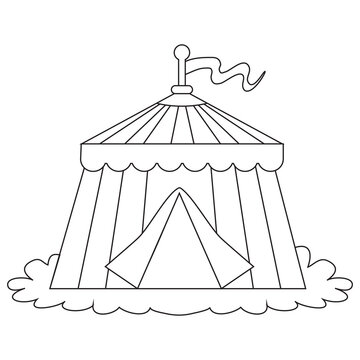 recommend clip art: Circus tent  vector cartoon illustration coloring page