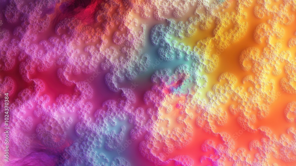 Poster A vibrant and imaginative fractal background in a spectrum of colors