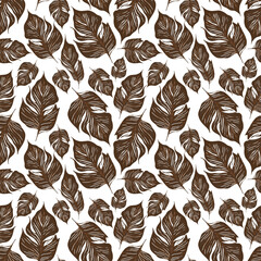 Flower Plant Seamless Pattern Beautiful Soft Color Modern Simple PNG Transparent Background