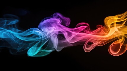 Obraz premium Colorful Swirling Smoke Vortex on Black Background