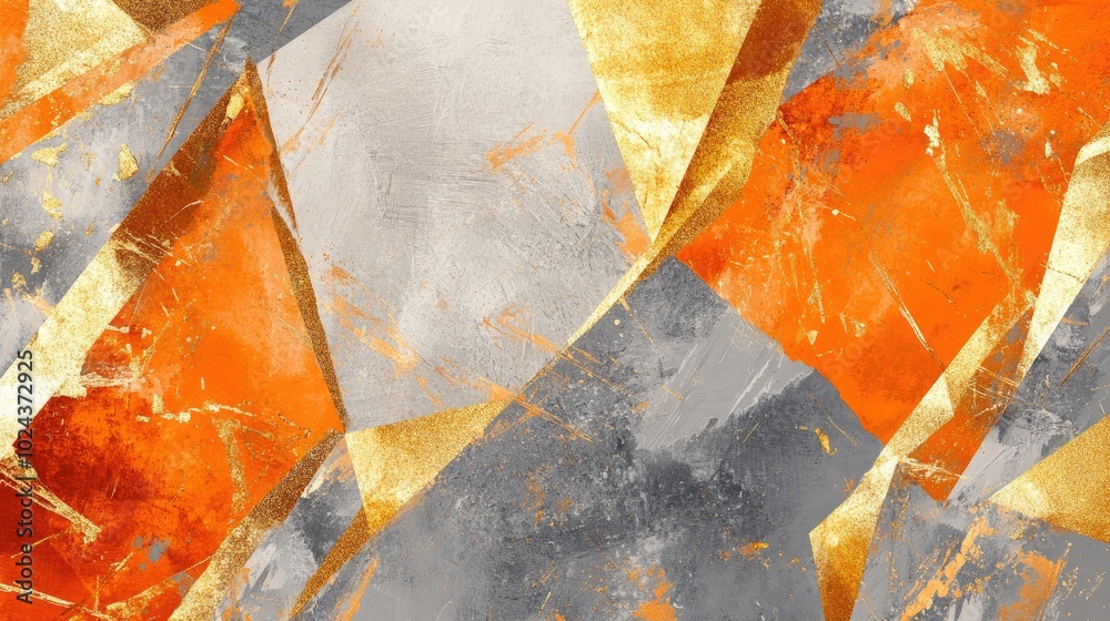 Poster abstract artistic background featuring golden brushstrokes and textured elements oil on canvas with 