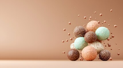 Top Down View of Colorful Chocolate Truffles