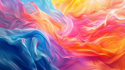 Obraz premium Abstract Colorful Fabric Draped in Waves