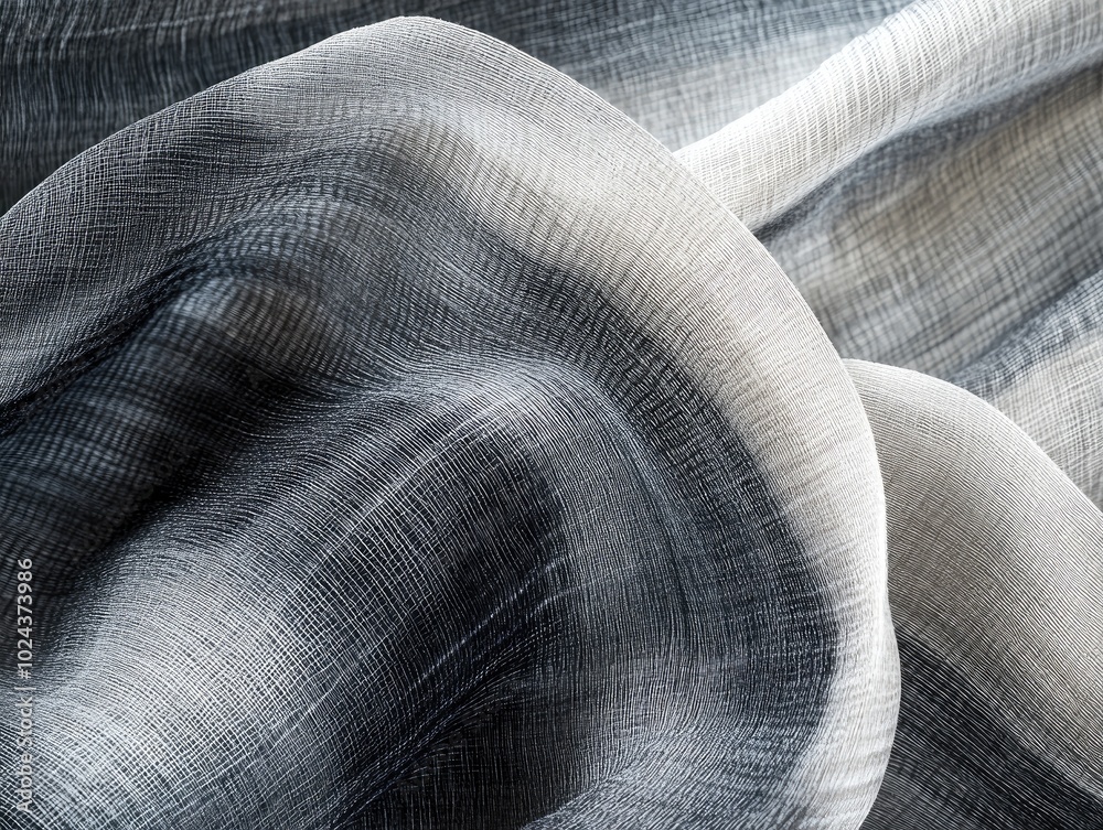 Aufkleber Abstract grey line weave with a smoky monochrome gradient creating a dreamlike weaving effect