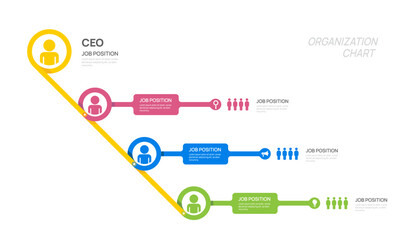 Infographic template for organization chart hierarchy with business avatar icons. vector infographic for business.