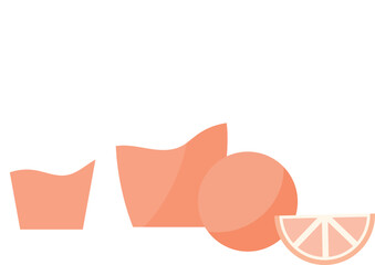 Illustration of a glass, pitcher of orange juice, and oranges symbolizing freshness and vitality.