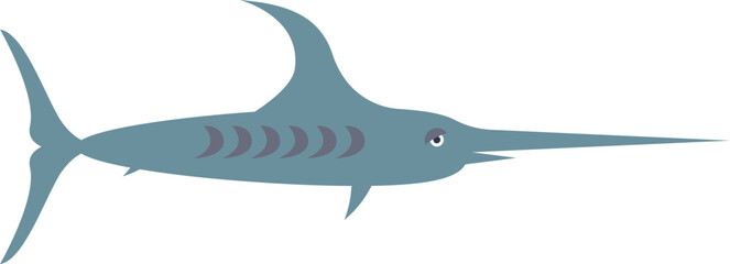 Illustration of a swordfish with a long bill and streamlined body, symbolizing speed and agility.