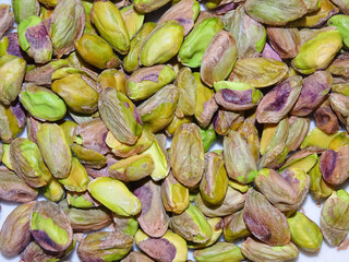 Pile of roasted shelled pistachios