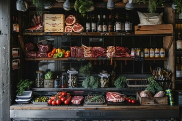 Fresh meat products in the store.