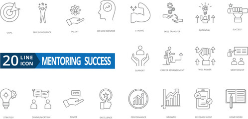 MENTORING SUCCESS icons set