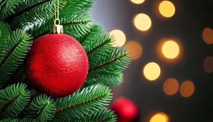 christmas tree decoration with red chistmas ball