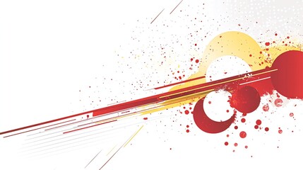 Obraz premium Abstract design with red, yellow, and white colors.