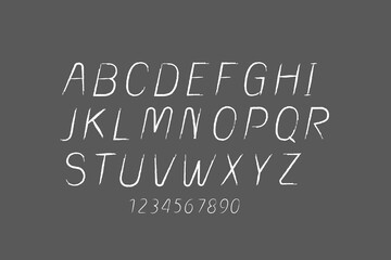 Obraz premium white grunge alphabet, dirty textured vector font Typography distress grunge brush paint 