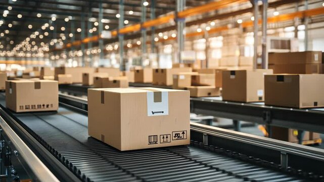 Conveyor Belt in a Warehouse