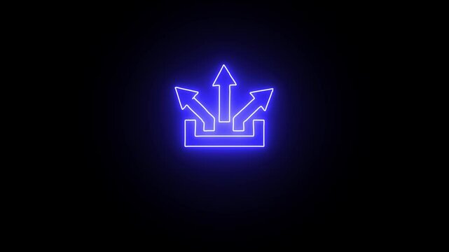 abstract download export icon animated on black background