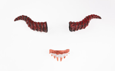 red devil horns isolated on white background