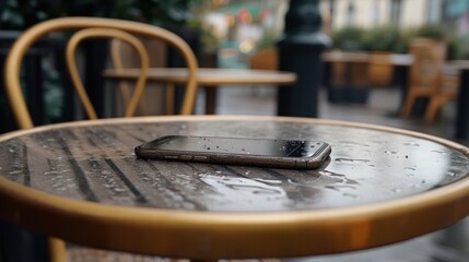 Wet Smartphone on a Table