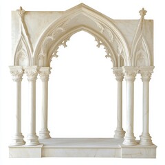 Obraz premium A decorative marble archway with intricate Gothic design elements.