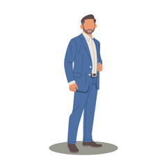 portrait of handsome man with suit outfits vector illustration