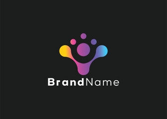 Minimalist letter V technology logo. Modern style business futuristic tech logo