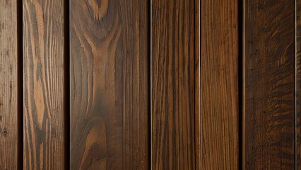 A close-up view of wooden wall panels in deep brown hues highlights the intricate grain patterns and textures, creating a warm and inviting atmosphere