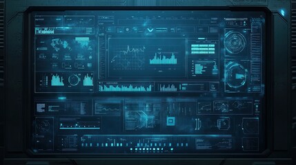 Obraz premium Futuristic Digital Dashboard with Futuristic User Interface