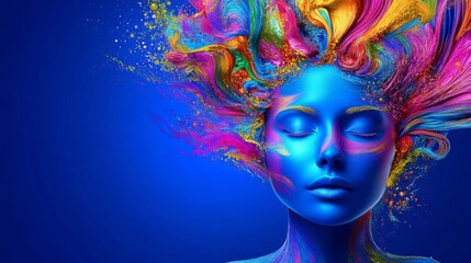 Freedom and creative mind. Flow idea. Multi-color visual.