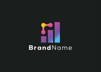 Minimalist technology growth logo. Modern style business futuristic growth tech logo. arrow tech, up tech