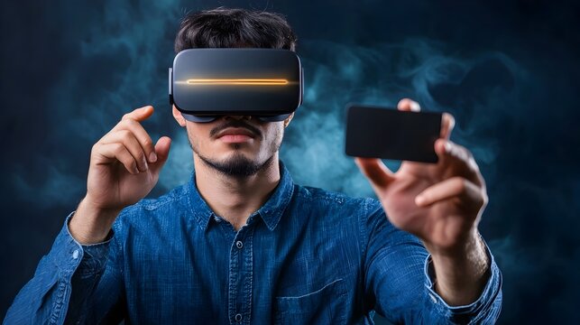 Futuristic digital payment concept with virtual reality interface and holographic display elements  Innovative financial technology and cashless transaction visualization