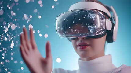 Futuristic digital payment concept featuring virtual reality elements modern technology and abstract geometric designs  Showcasing the future of secure