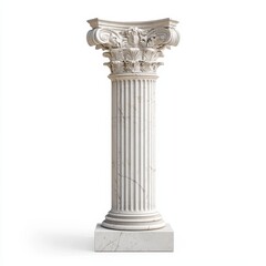 Obraz premium A detailed marble column with a decorative capital, showcasing classical architectural design.