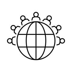 Community Line Icon. Digital Marketing Icon Editable Stroke Vector Illustration