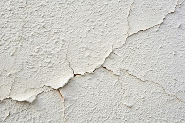 Textured white wall with cracked plaster surface