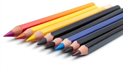 Fototapeta premium These colorful pencils are perfect for drawing characters, shapes, and objects. They come in a variety of colors and are perfect for 3D artwork.