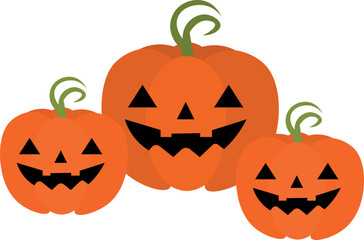 Halloween pumpkins, illustration for backgrounds, designers