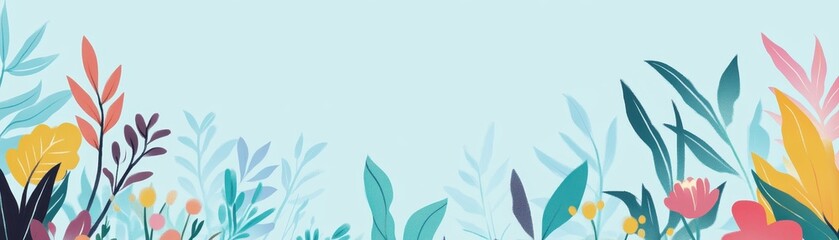 Vibrant Botanical Landscape with Colorful Foliage