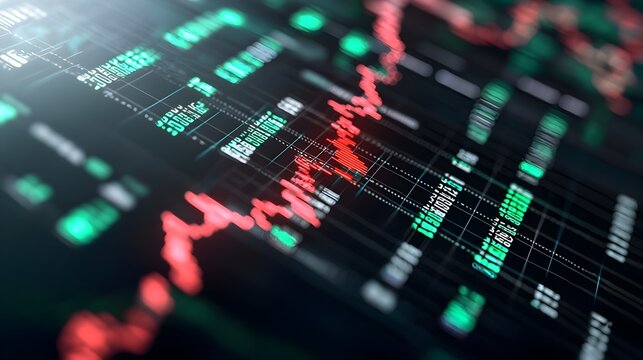 Financial Market Analytics Dashboard Displaying Real Time Charts Graphs and Data Visualizations to Analyze Market Trends Growth and Decline in the Financial Sector