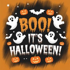 Fototapeta premium BOO! Halloween t-shirt, Halloween t-shirt design, spooky t-shirt, Halloween apparel, Halloween costume shirt, Halloween graphic tee, Halloween party shirt, trick or treat shirt, pumpkin t-shirt, ghost