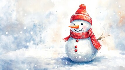 A cute snowman drawing on a white background, perfect for winter decorations. Use it for wallpaper, backgrounds, fabric designs, or wrapping paper.