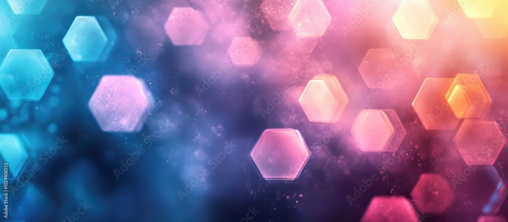 Poster Blur Background With Hexagonal Bokeh