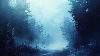 Fototapeta premium Enchanted Forest Pathway in Mist