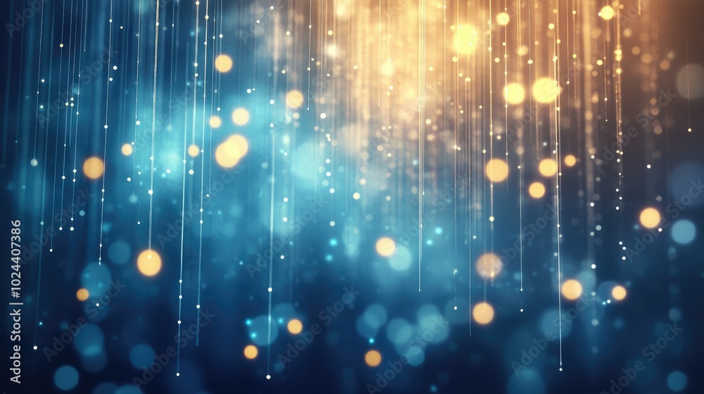Aufkleber Abstract background featuring rain particles and light effects creating an appealing visual with luminous lines