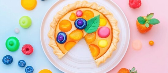 Closeup Homemade Apricot Pie With Fresh Fruits On White Wooden Table Top View
